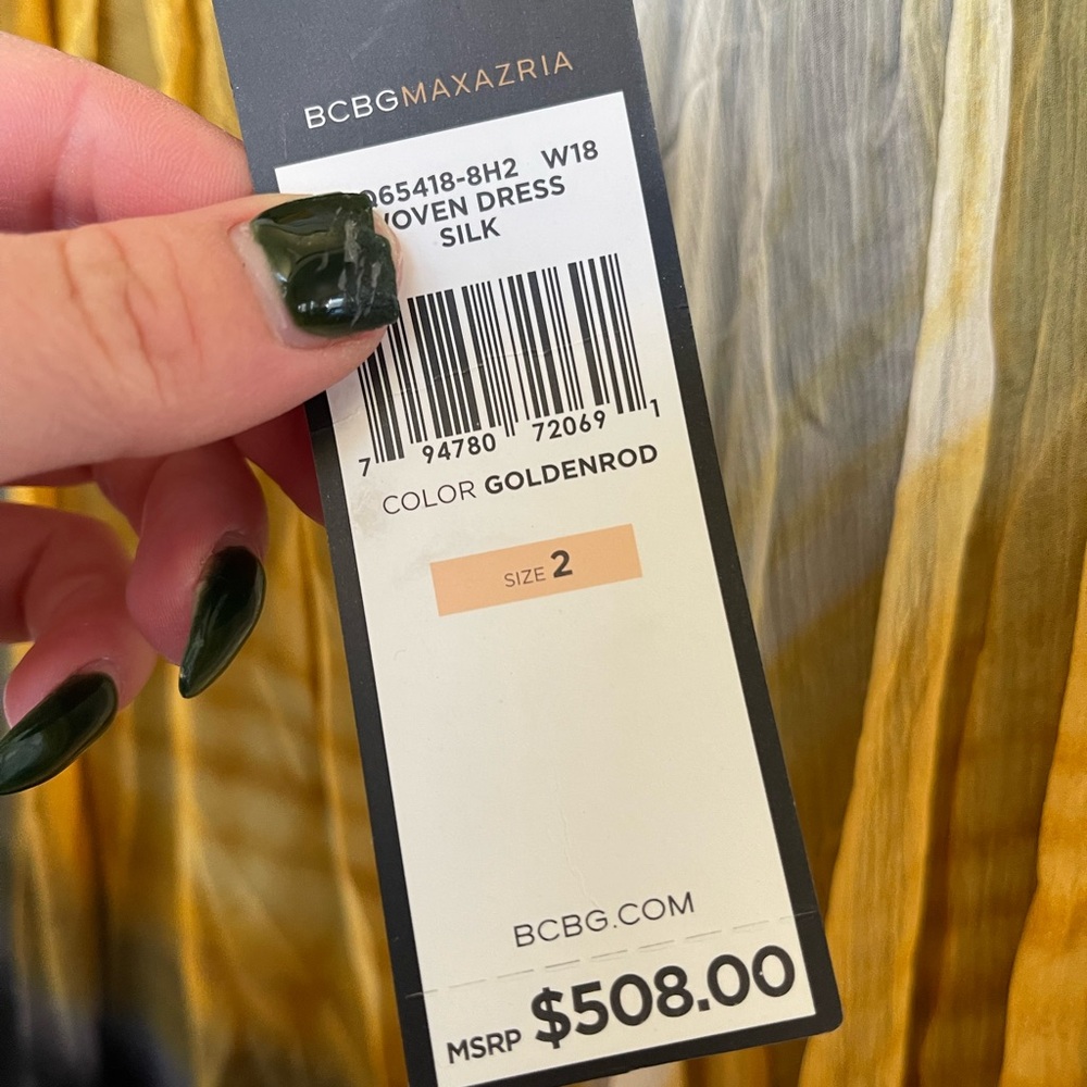 BCBGMaxAzria Goldenrod and Black Silk Dress - Picture 2 of 2